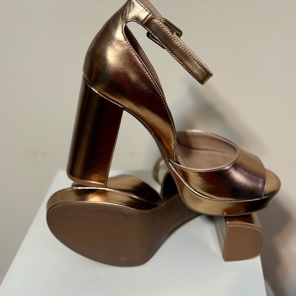 Sun + Stone Bronze Heels - Picture 3 of 6